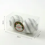 실버화이트 글리터 장식볼 2p(10cm) (더블라인)