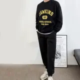 남자 기모 맨투맨 조거 세트 투라인트레인바지 와이드트레이닝바지 일자바지