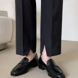 여성 스퀘어토 로우힐 플랫 로퍼 3color 투웨이 구두