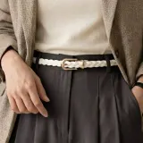로지 꽈배기 얇은 벨트(화이트) 여름 청바지
