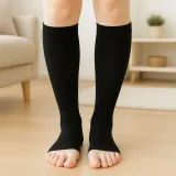 서포팅 오픈토 종아리 압박밴드 붓기 압박스타킹 블랙