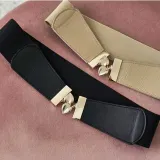 여성 골드 나뭇잎 장식 와이드 밴딩 벨트 원피스 코디 포인트 패션 허리띠