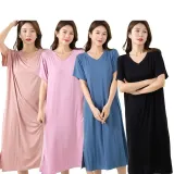 모달95% V컷 롱 원피스 홈웨어 잠옷