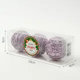 샤인퍼플 글리터 장식볼 3p(8cm) (구슬회오리)