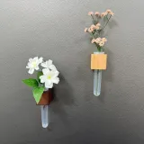 자석부착 무타공 벽부착 한송이 꽃 화병