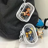 PVC 사각 화이트 솜인형 파우치 투명