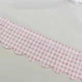 체크 커튼형 침대 모기장 (180x200cm)(핑크) 실내방충