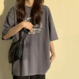 레터링 오버핏 반팔 캐주얼 박스티 티셔츠 페미닌룩 데일리룩