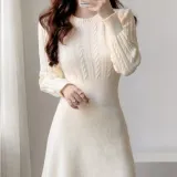 소프트 꽈배기 니트 미니 원피스 페미닌룩 데일리룩