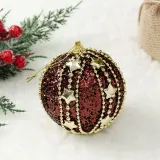 초코브라운 글리터 장식볼 3p(8cm) (스타라인)