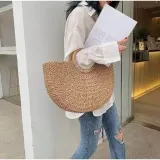 [당일배송] 빅라운드 비치백 라탄백 왕골가방 토트백
