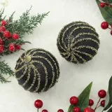 블랙시크 글리터 장식볼 2p(10cm) (반짝이회오리)