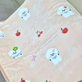 체리 댕댕이 살구색 극세사 무릎담요 100x130cm 겨울 이불 블랭킷