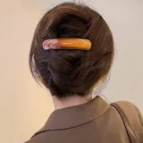 꾸안꾸 스타일링 심플한 빈티지 머리핀 자동핀 일자 30대 포인트 일자