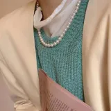 여성 진주목걸이 레이어드 패션 데일리 액세서리