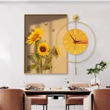 인테리어 해바라기 그림액자+벽시계I(40CM*60CM)
