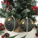 블랙시크 글리터 장식볼 2p(10cm) (보석드레스)