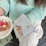 캔디 파스텔 스트라이프 순면 미니파우치