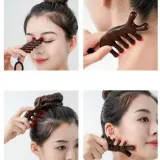 우드 두피 마사지 C타입 나무 얼굴 바디 마사지기