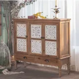 복고풍 와이드 원목 수납장 (115cm)