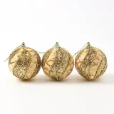 로열골드 글리터 장식볼 3p(8cm) (컬러믹스)