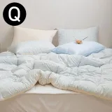 해피니 쿠키체크 소프트마이크로 차렵이불 베개커버세트 퀸 Q (블루) (베개