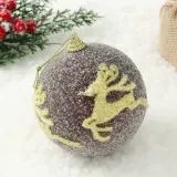초코브라운 글리터 장식볼 2p(10cm) (루돌프)