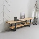 디포랙 2단 원목 선반 거실장 2100 J2021