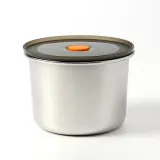 전자레인지 원형 스텐 밀폐용기 900ml 반찬통