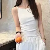 여성 스파게티끈 슬리브리스 이너 나시탑