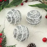 로열실버 글리터 장식볼 3p(8cm) (블링진주)