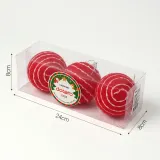 핫레드 패브릭 장식볼 3p(8cm) (비즈라인)