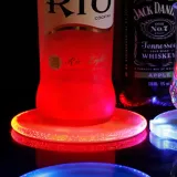 홈파티 자동 LED 컵받침 레드 술잔코스터 10cm
