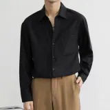 남성 셔츠 오버핏 긴팔 남방 구김방지 포켓 와이셔츠