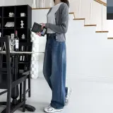 여자 데님 팬츠 연청 벌룬 와이드 여자바지 청바지 밴딩 루즈핏