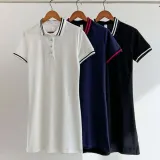 카라 원피스 면 슬림핏 롱 드레스 데일리 오피스룩