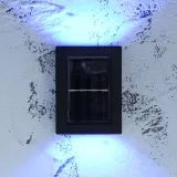 LED 포스 블랙 태양광 벽부등 2p세트 무선 테라스등