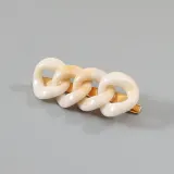 [엔젤슈슈] 마블링 체인 앞머리 집게핀 아이보리