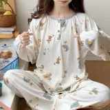 여성 여름 러블리 밴딩 잠옷 홈웨어 파자마 세트