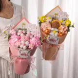 어버이날 선물 수제 뜨개질 해바라기 장미 꽃다발 카네이션 털실로 짠 엄마 시어머니