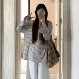 긴팔 티셔츠 여성 루즈핏 스트라이프 간절기 롱슬리브