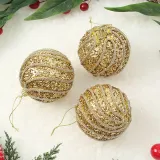 로열골드 글리터 장식볼 3p(8cm) (샤이니회오리)
