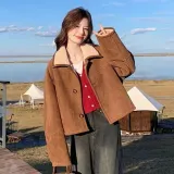 리버시블 양털 하프점퍼 양면 코트 반코트 로레안
