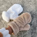 여성 퍼 방한 손모아장갑