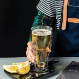 거꾸로 이중유리 맥주컵 내열유리 음료 물컵