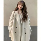 여성 롱코트 오버핏 더블 버튼 간절기 외투