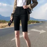데일리핏 블랙 하이 웨스트 반바지 페미닌룩 데일리룩