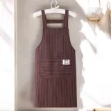 코튼 스트라이프 H형 앞치마 멜빵 카페 면 에이프런