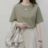 여자 루즈핏 레터링 라운드넥 반팔 티셔츠 실켓티 박스티