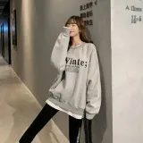 기모 긴팔 티셔츠 여성 겨울 레이어드 라운드넥 상의
